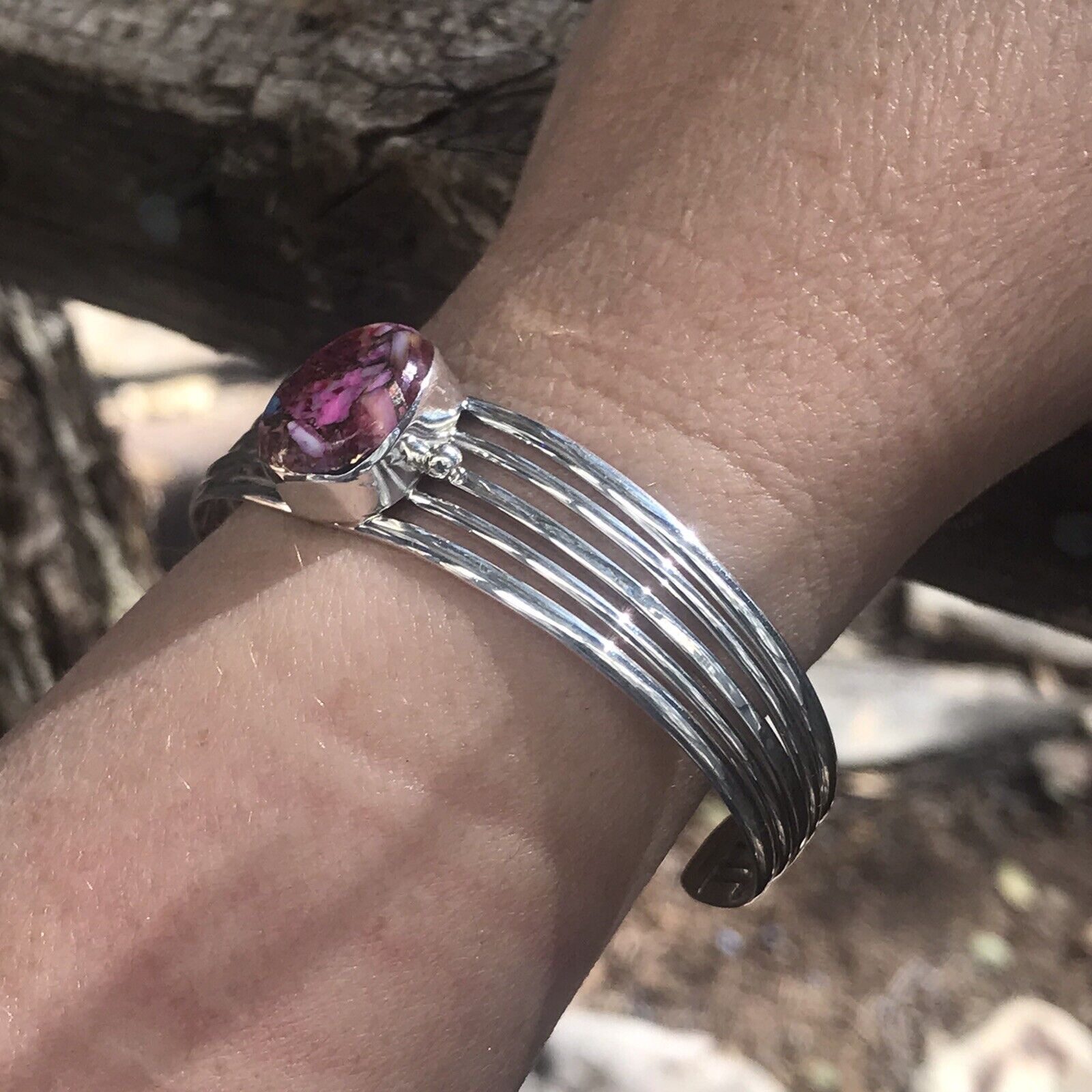 Navajo Pink Dream Mojave Sterling Silver Custom Cuff