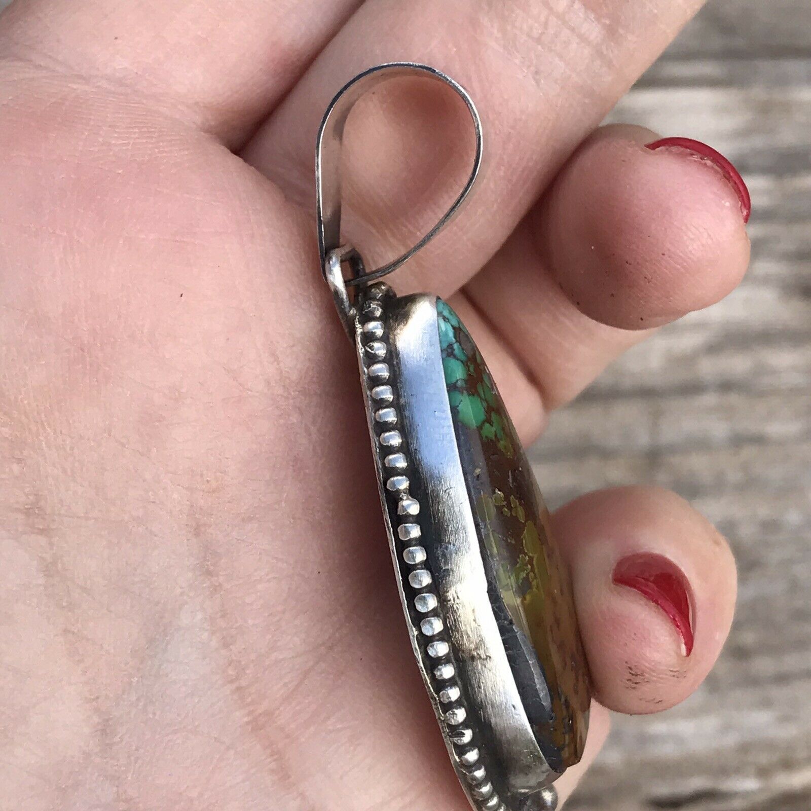 Navajo Turquoise  Sterling Silver Pendant