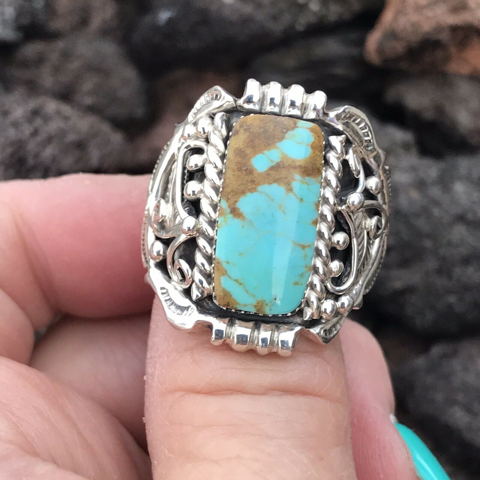 Beautiful Sterling Silver Royston Turquoise Ring