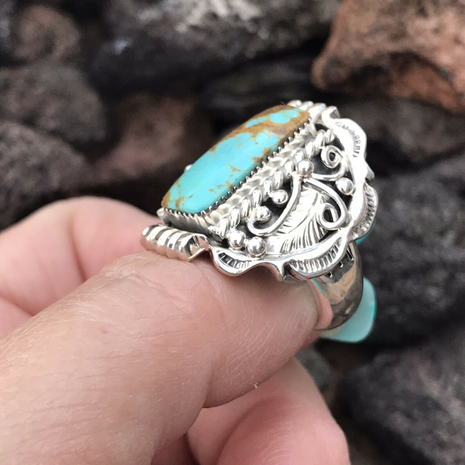 Beautiful Sterling Silver Royston Turquoise Ring