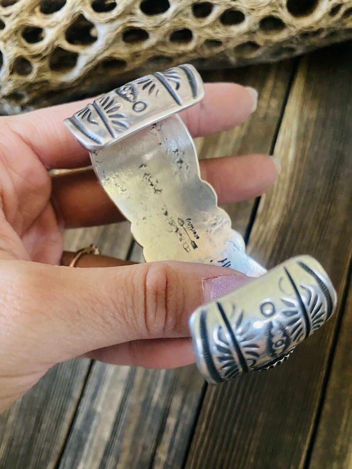 Navajo Orange Spiny, Turquoise & Sterling Silver Cuff Bracelet By Darryl Becenti