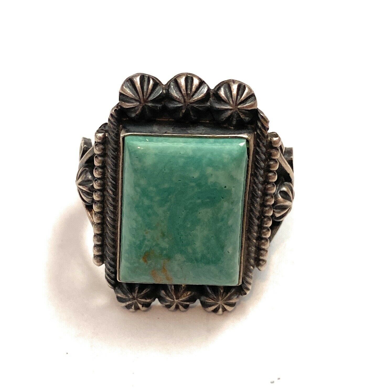 Navajo Royston Turquoise & Sterling Silver Ring Size 12