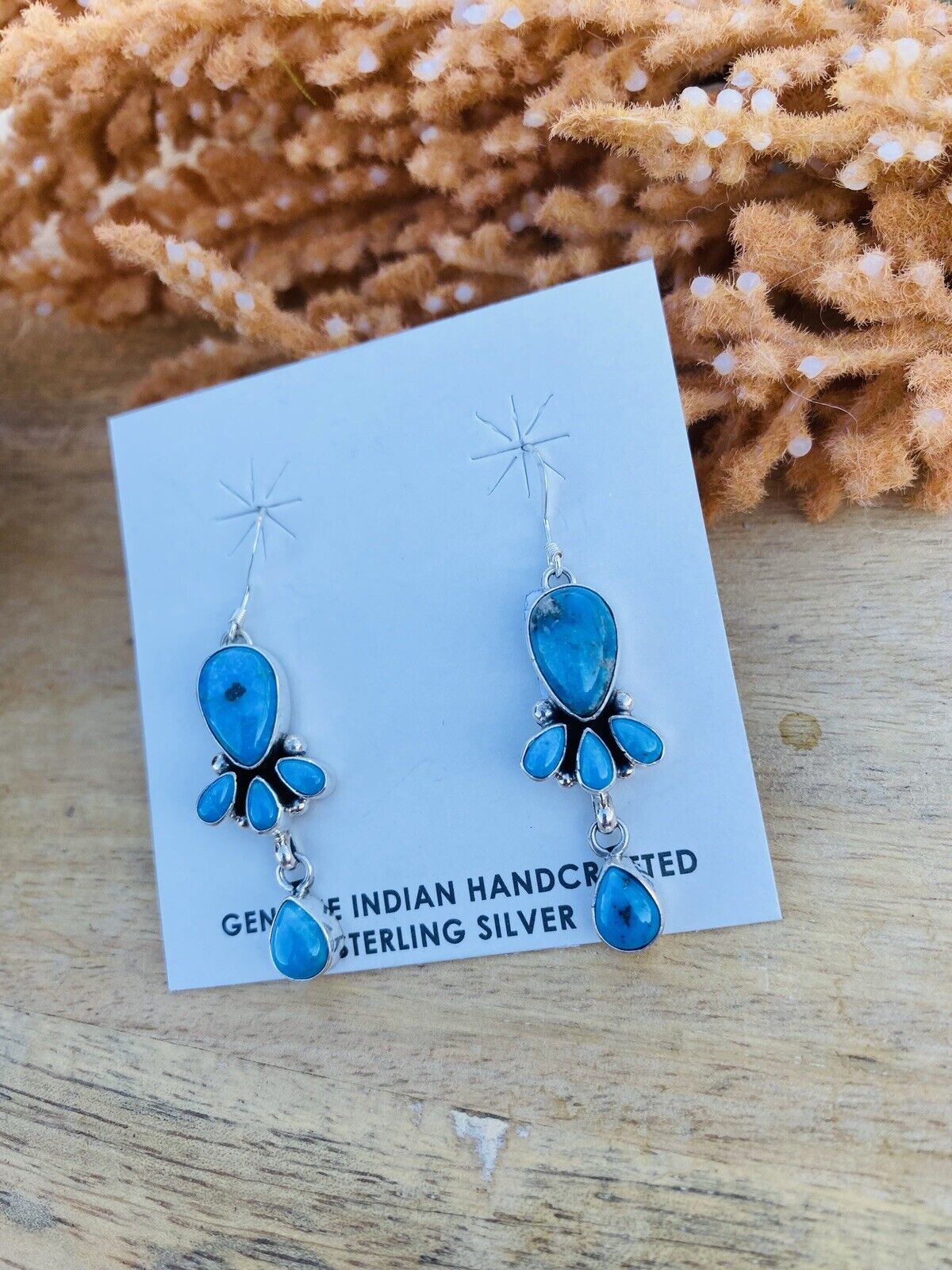 Navajo Turquoise & Sterling Silver Dangle Earrings