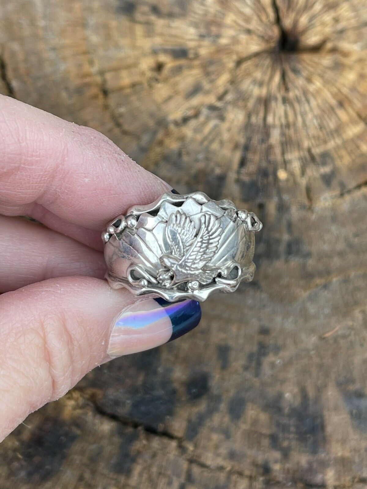 Navajo Sterling Silver Men’s Eagle Ring