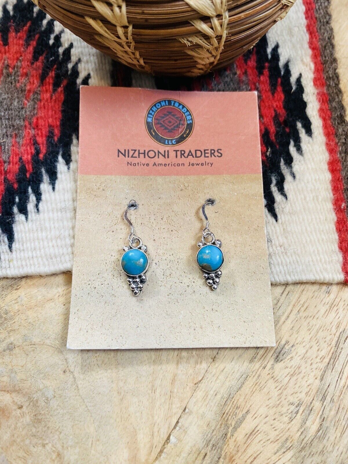 Navajo Turquoise & Sterling Silver Dangle Earrings