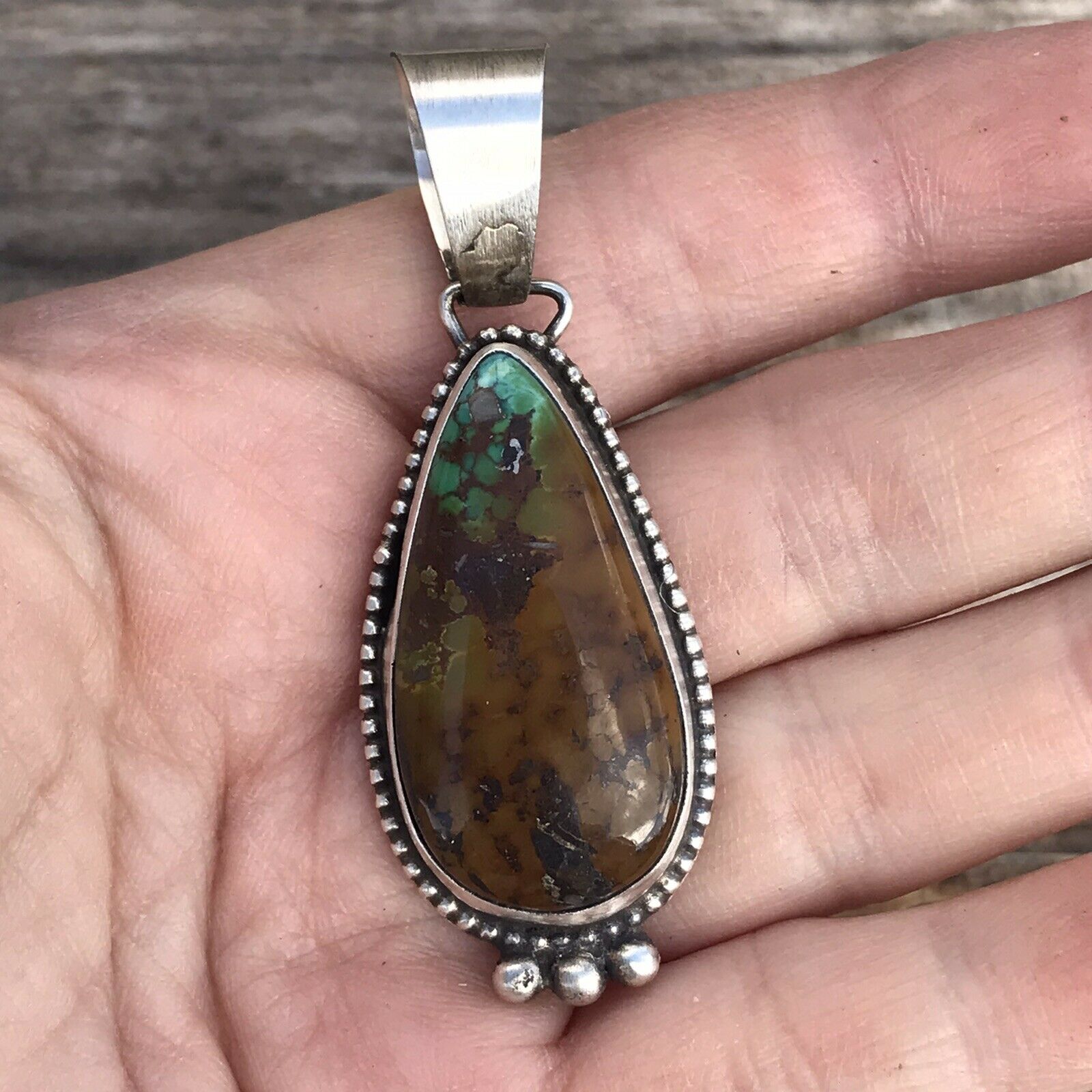 Navajo Turquoise  Sterling Silver Pendant