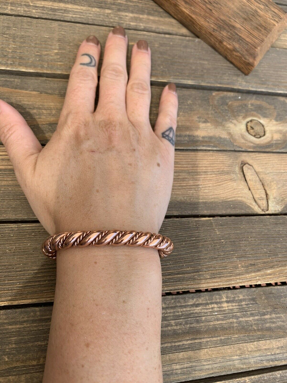 Handcrafted Copper Hand Twisted Bracelet Cuff