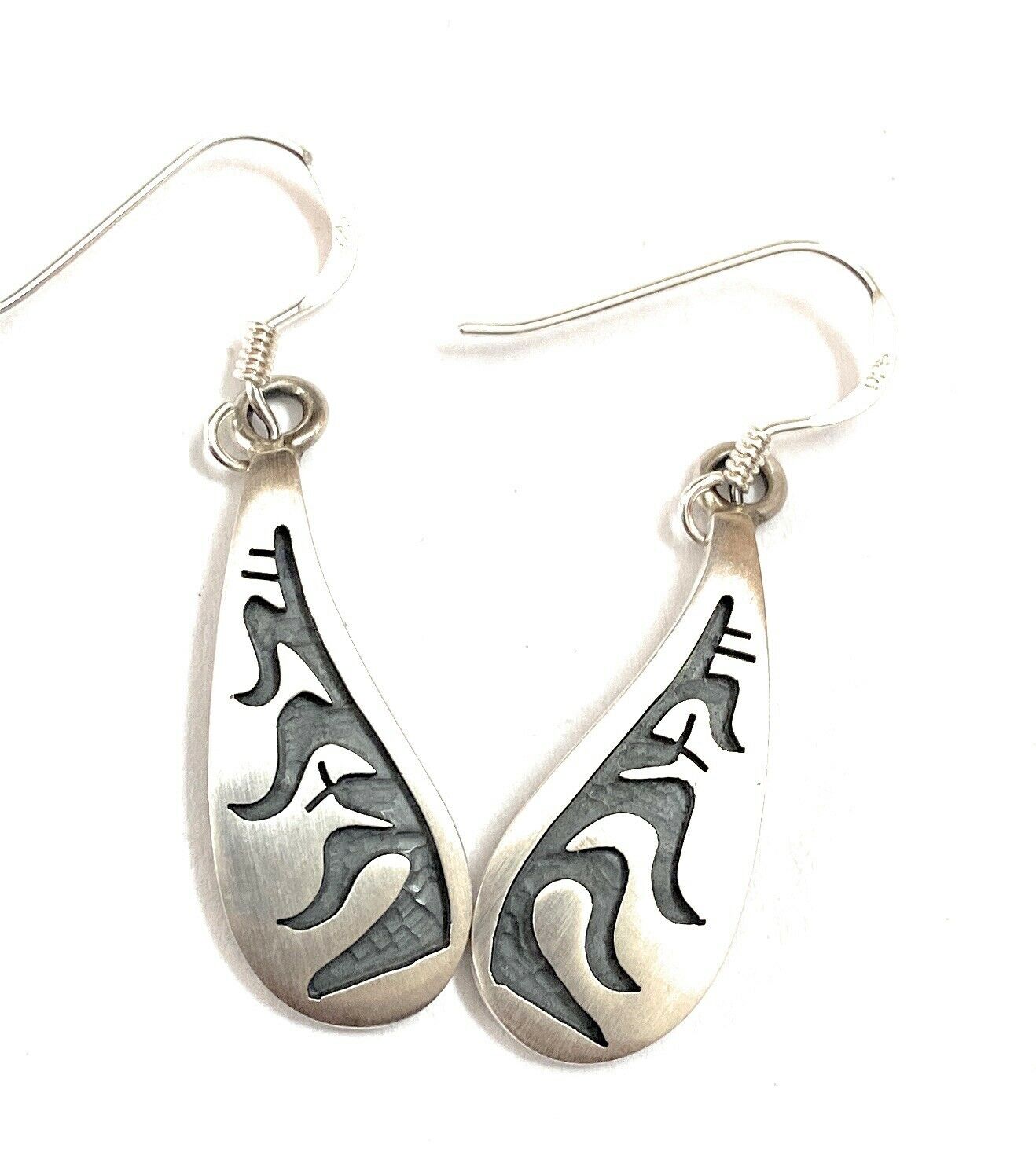 Hopi Overlaid Sterling Silver Dangle Earrings