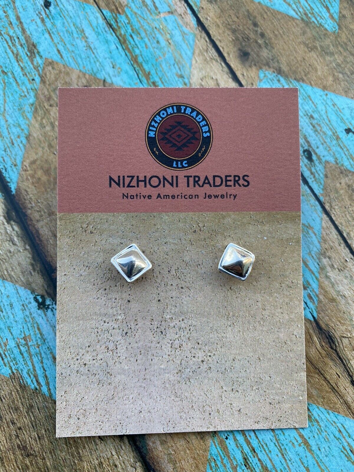 Navajo Sterling Silver Handmade Diamond Shape Post Earring Adaptors