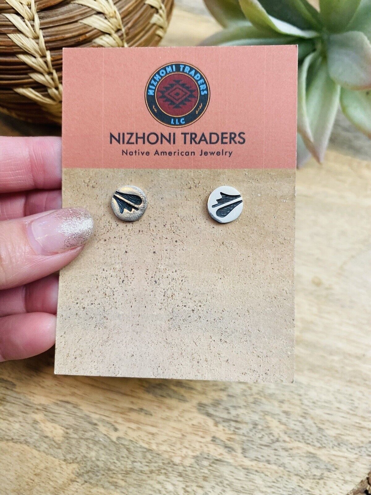 Hopi Overlaid Sterling Silver Stud Earrings