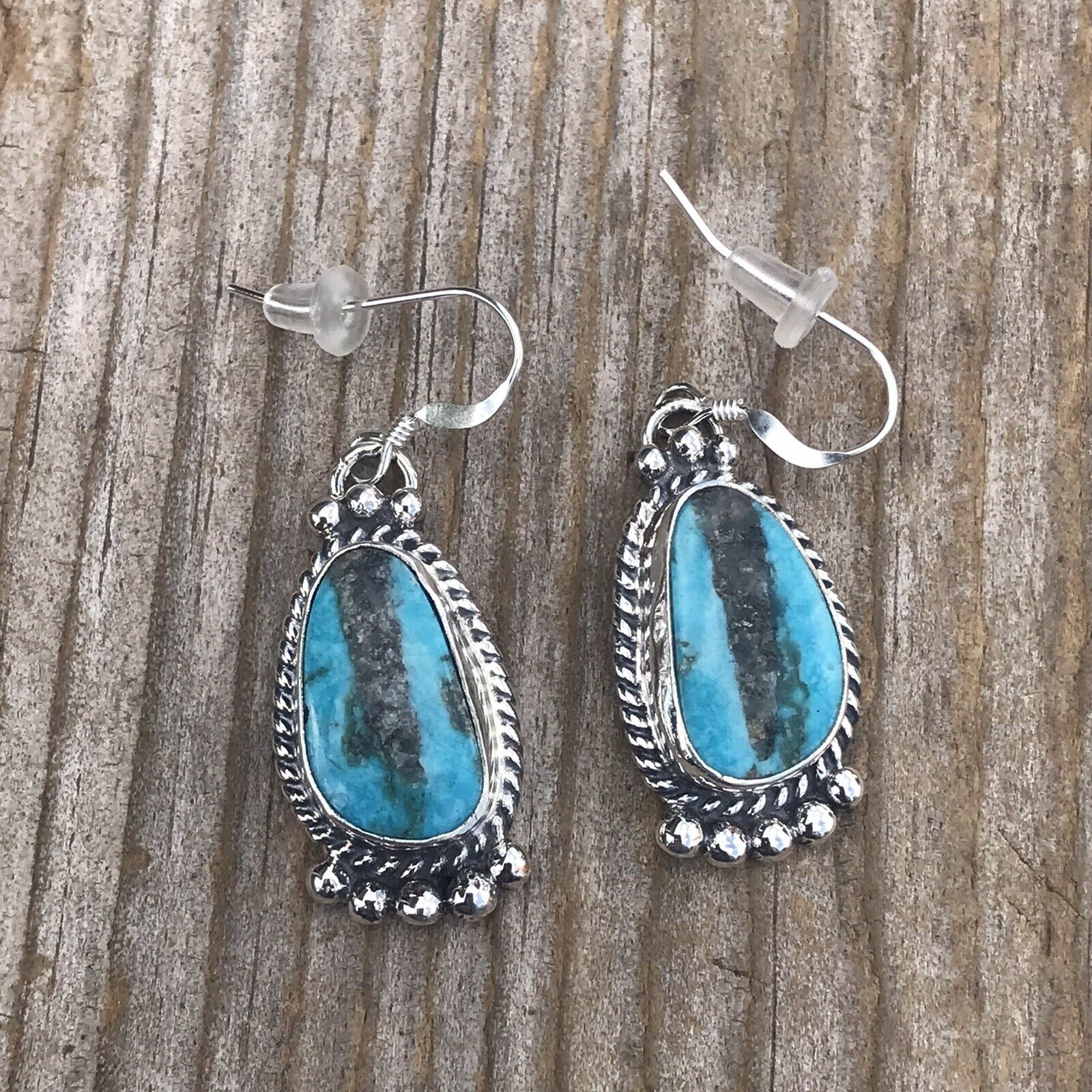 Navajo Turquoise & Sterling Silver Dangle Earrings