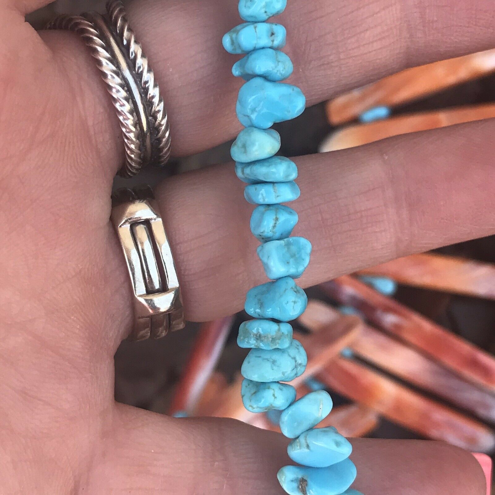 Navajo Sterling Turquoise Spiny Oyster Necklace