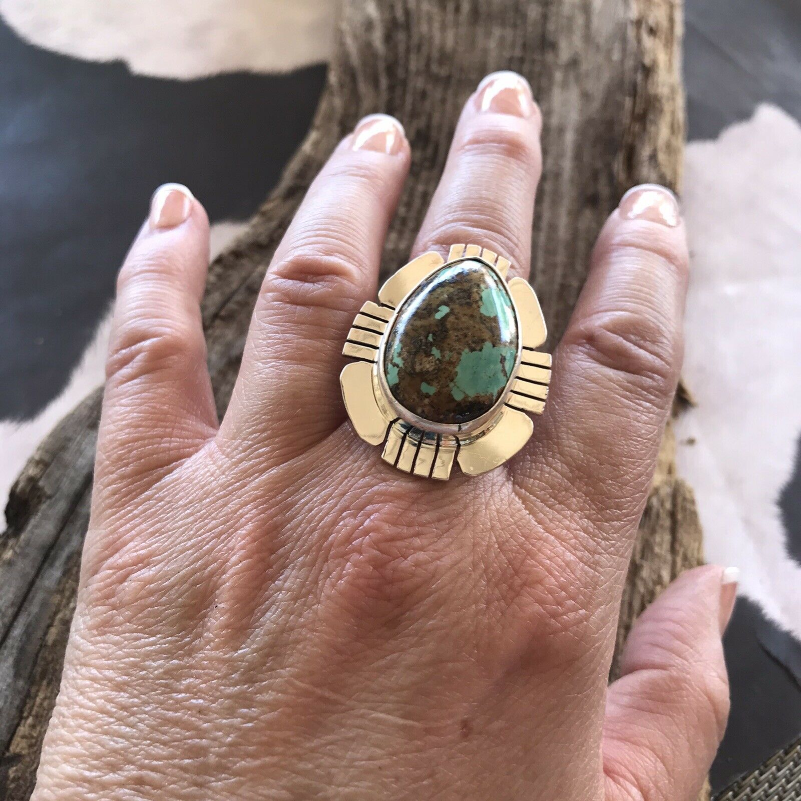 Navajo Royston Turquoise & Sterling Ring Size 6.