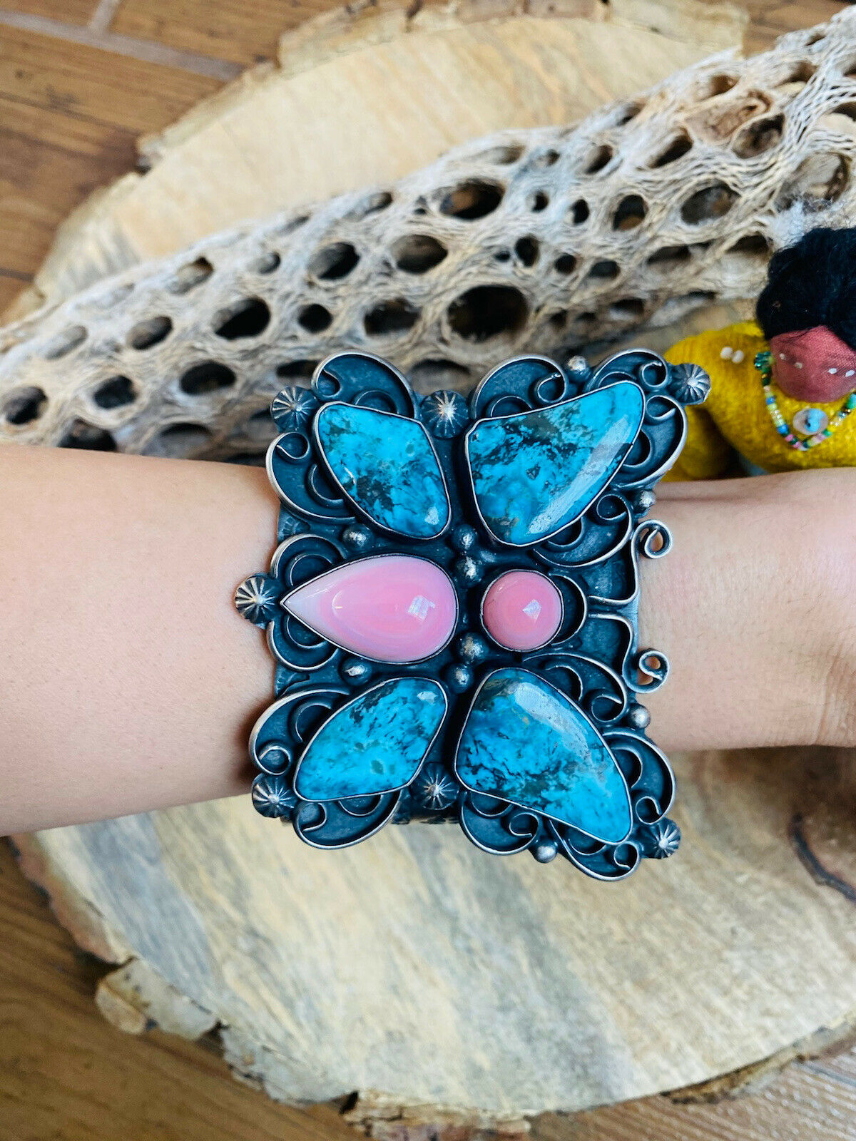 Blue Butterfly Leather Bracelet