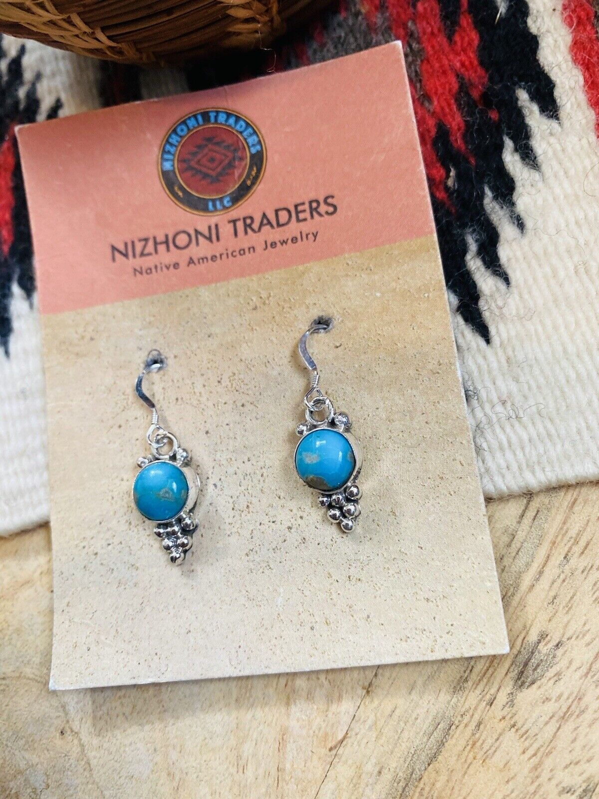 Navajo Turquoise & Sterling Silver Dangle Earrings