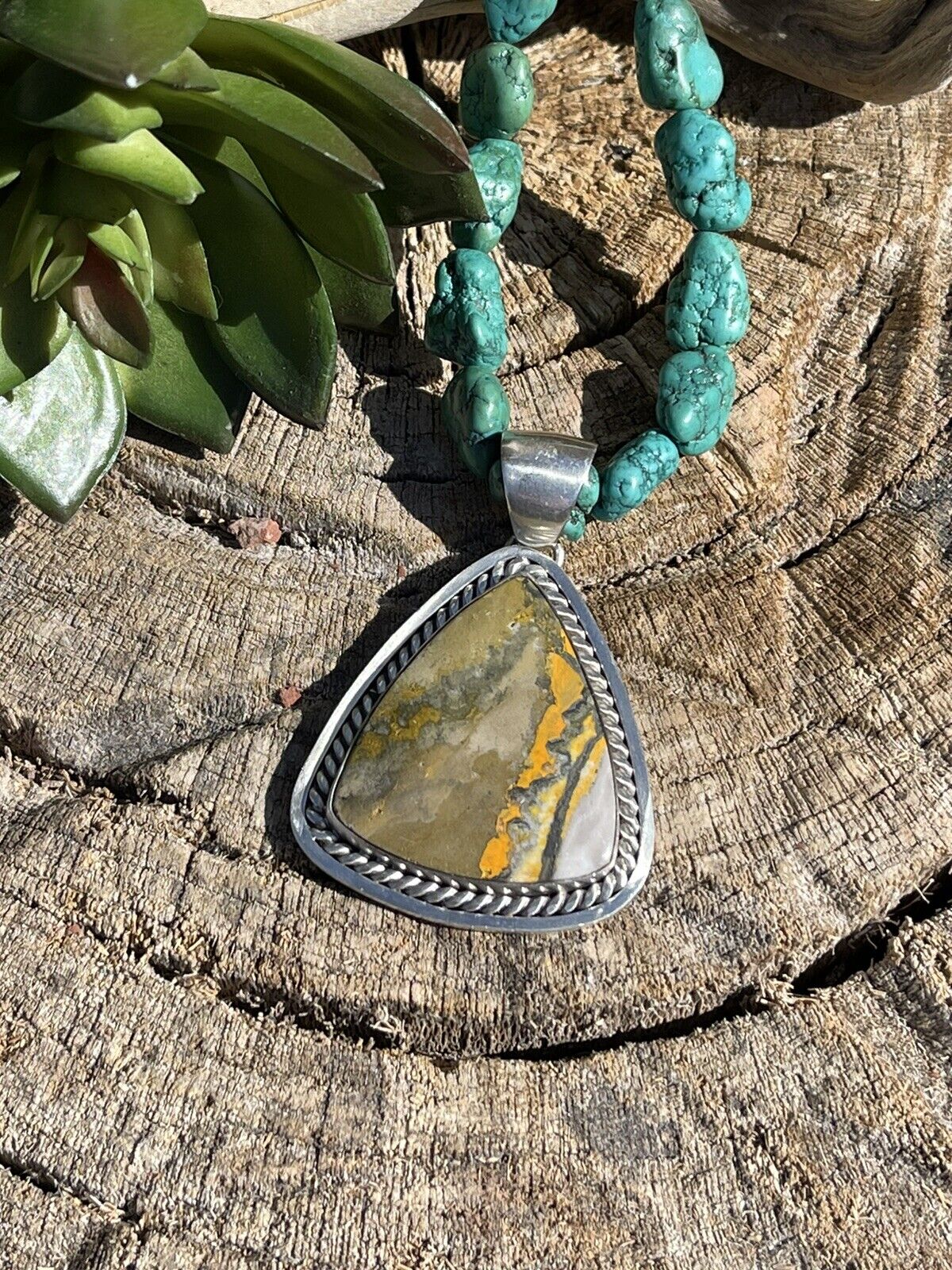 Navajo Bumblebee  & Sterling Silver Pendant Signed