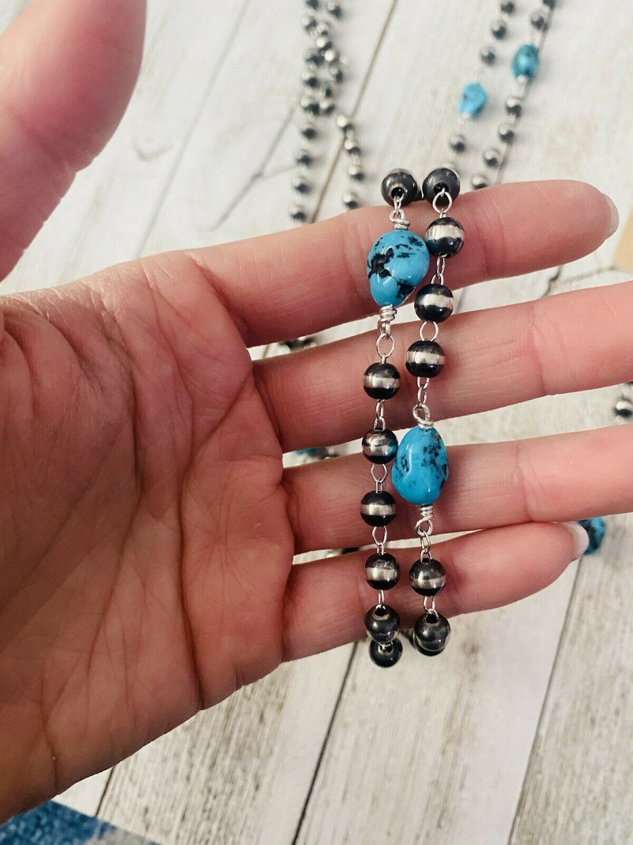 Navajo Silver + Raw Turquoise Beaded Necklace — FORM Atelier