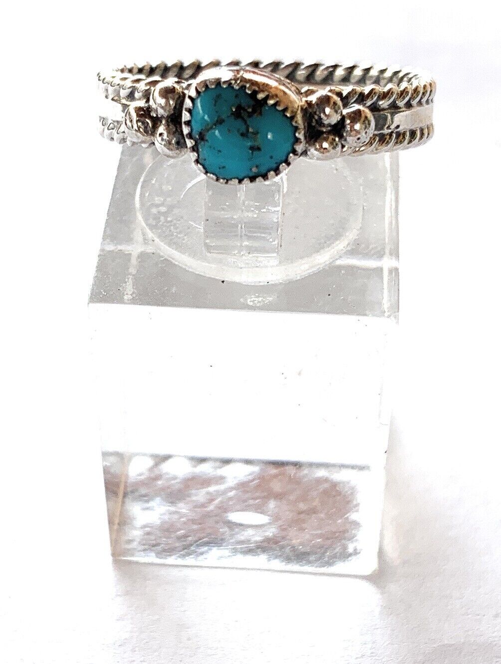 Navajo Kingman Turquoise & Sterling Silver Braided Band