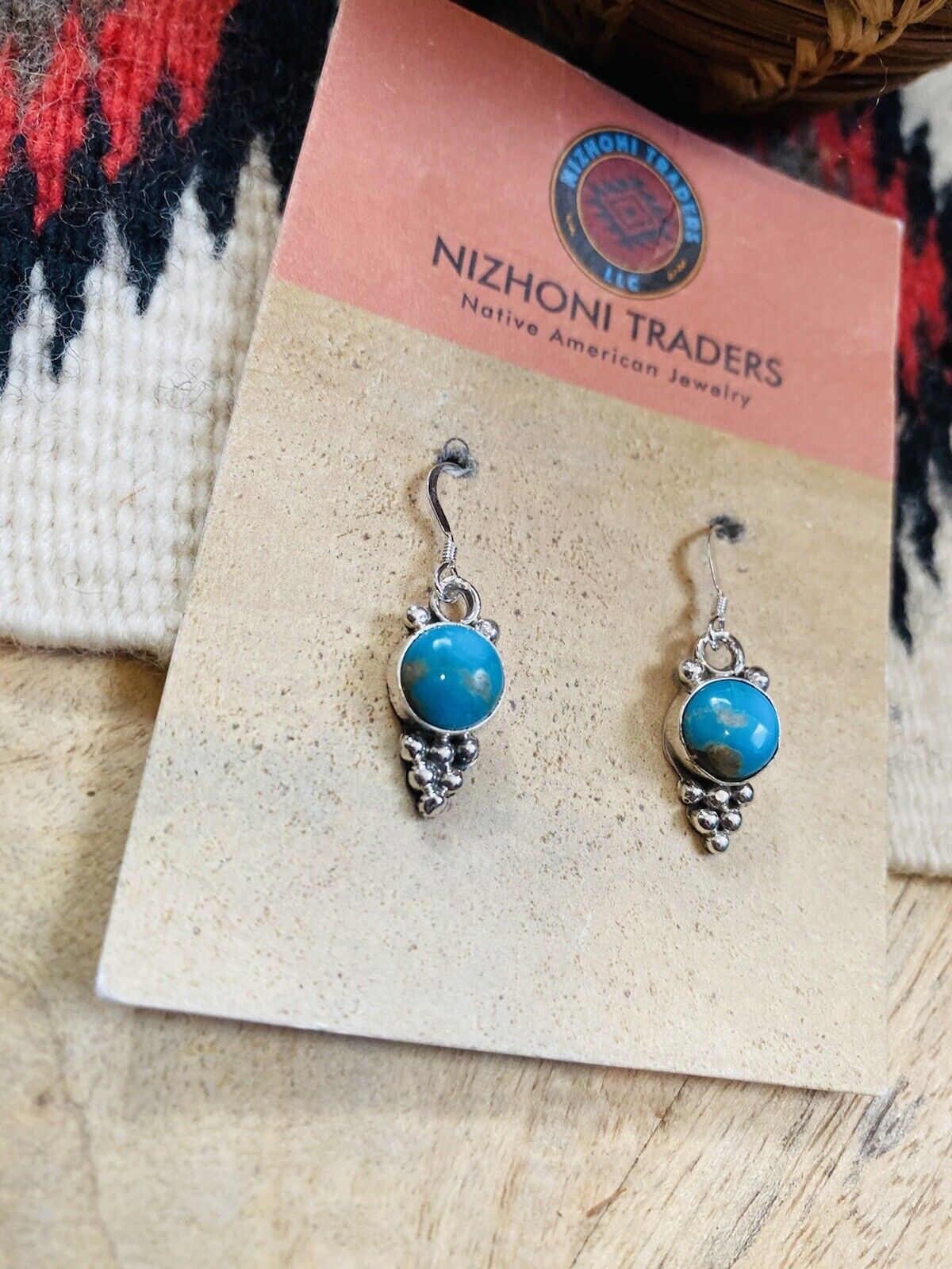 Navajo Turquoise & Sterling Silver Dangle Earrings