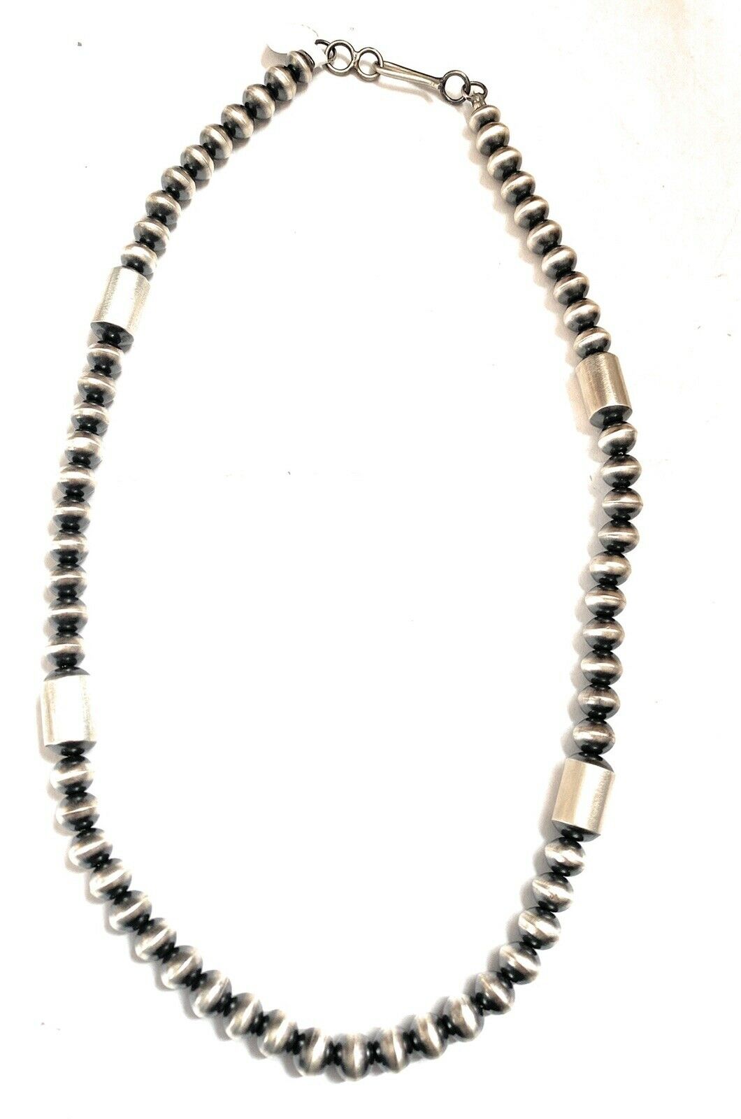 Navajo Sterling Silver Disc Bead 22 Inch Necklace