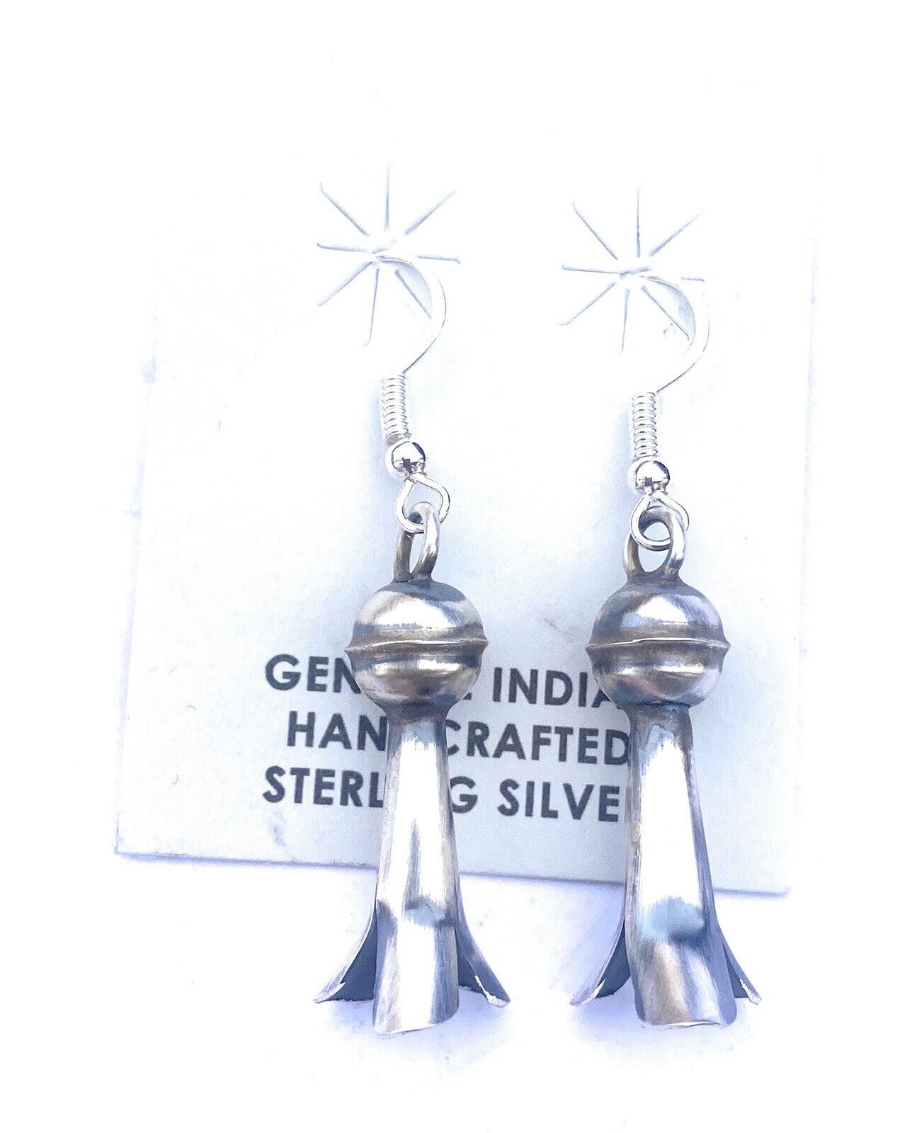 Navajo Sterling Silver Blossom Dangle Earrings