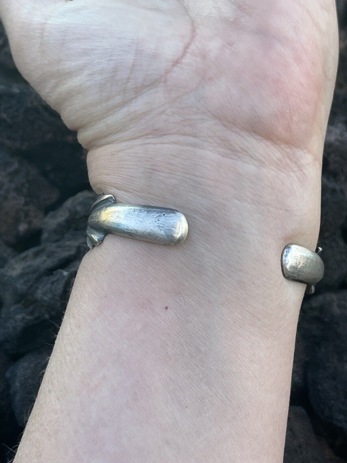 Navajo Natural Red Coral Sterling Silver Cuff By Artist Chimney Butte