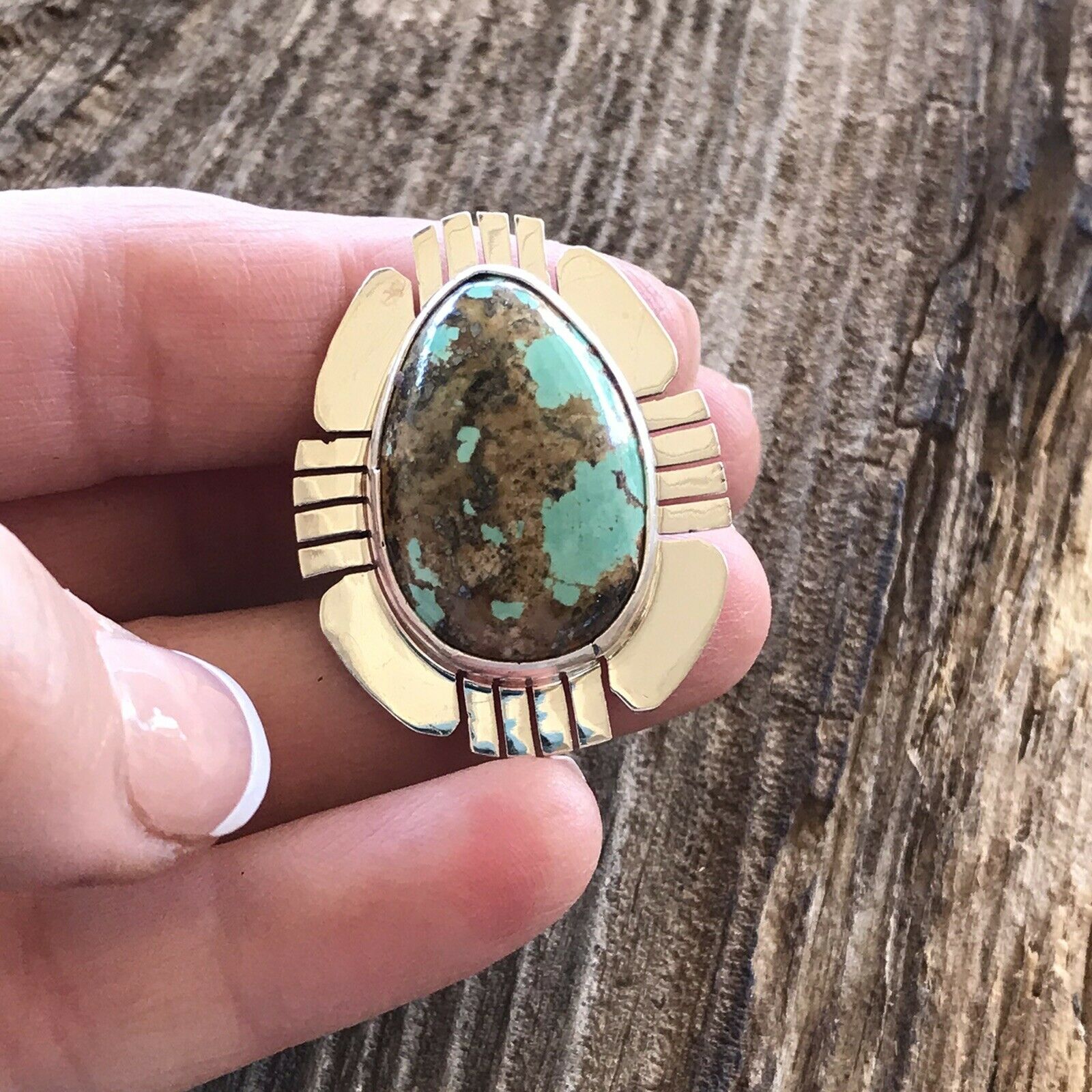 Navajo Royston Turquoise & Sterling Ring Size 6.