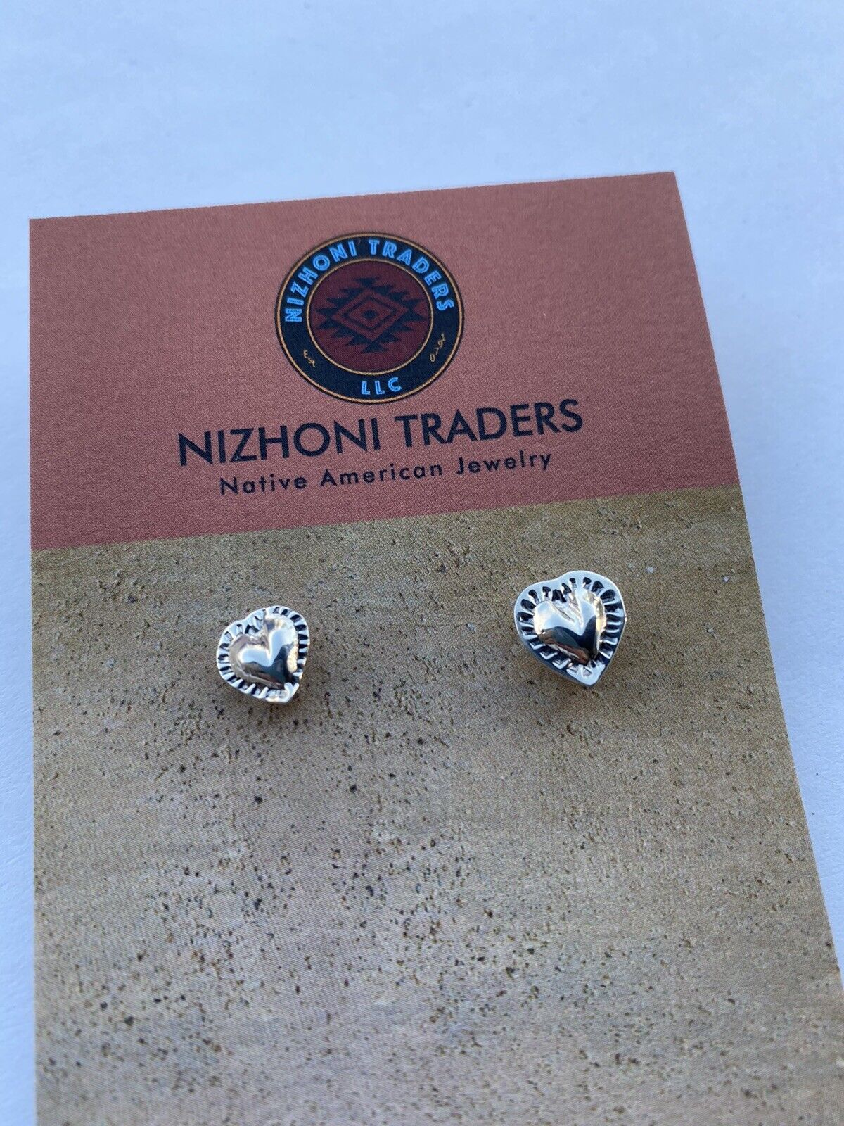 Navajo Sterling Silver Handmade Heart Shape Post Earring Adaptors