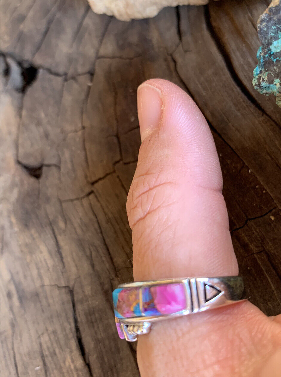 Navajo Pink Dream Mojave & Sterling Silver Band