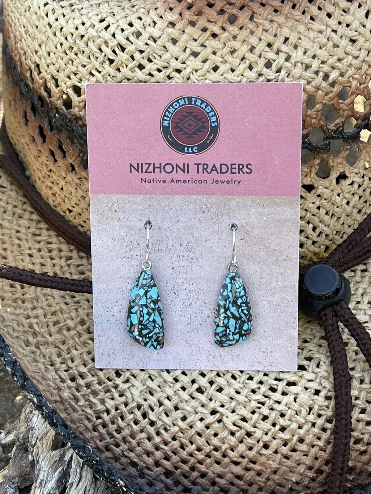 Navajo Multi Stone Turquoise Sterling Silver Dangle Earrings