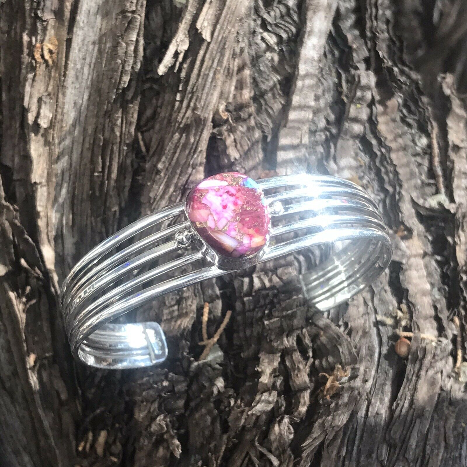 Navajo Pink Dream Mojave Sterling Silver Custom Cuff