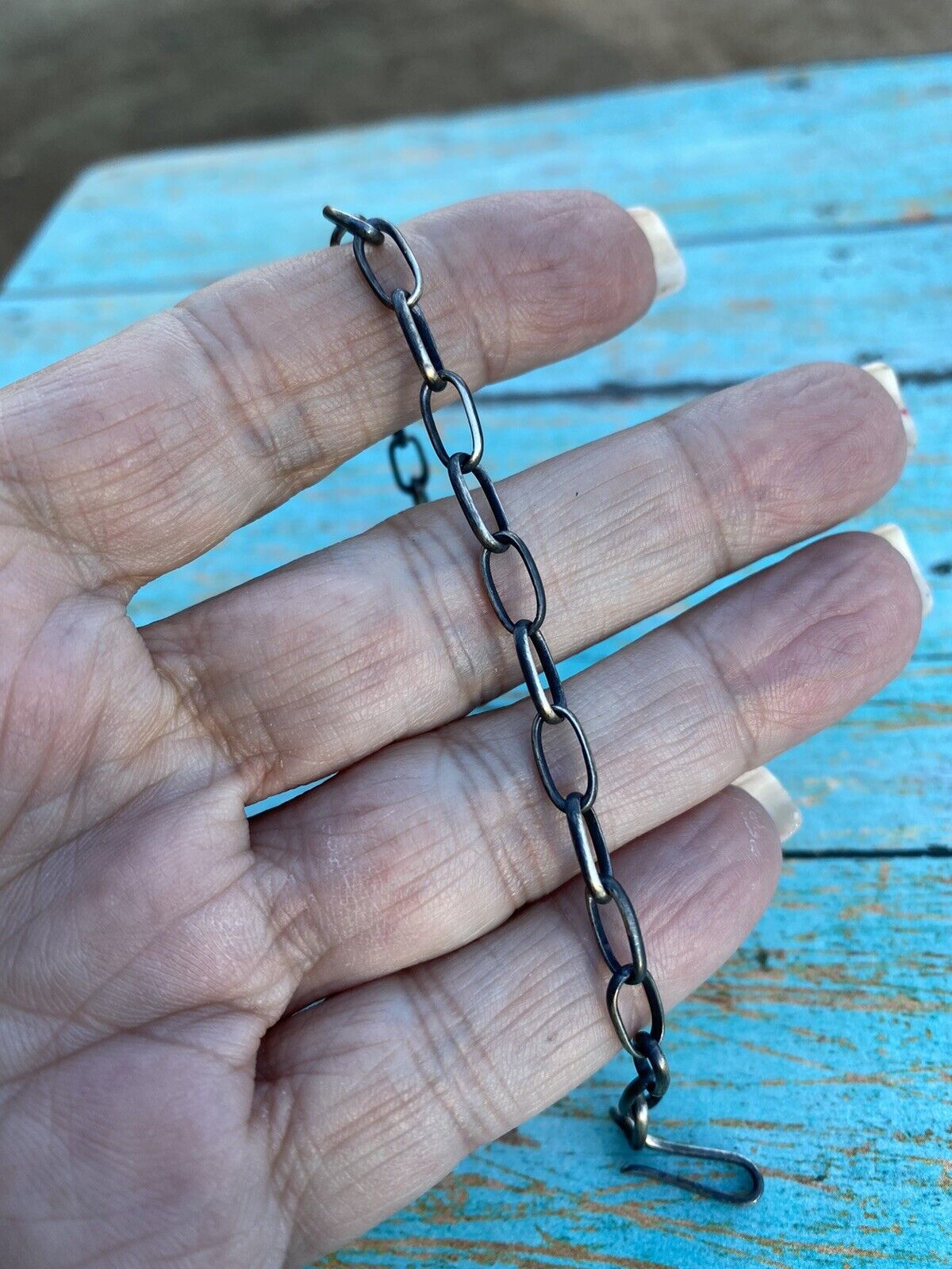 Navajo Sterling Silver Beautiful Handmade Chain Link Extender 8”