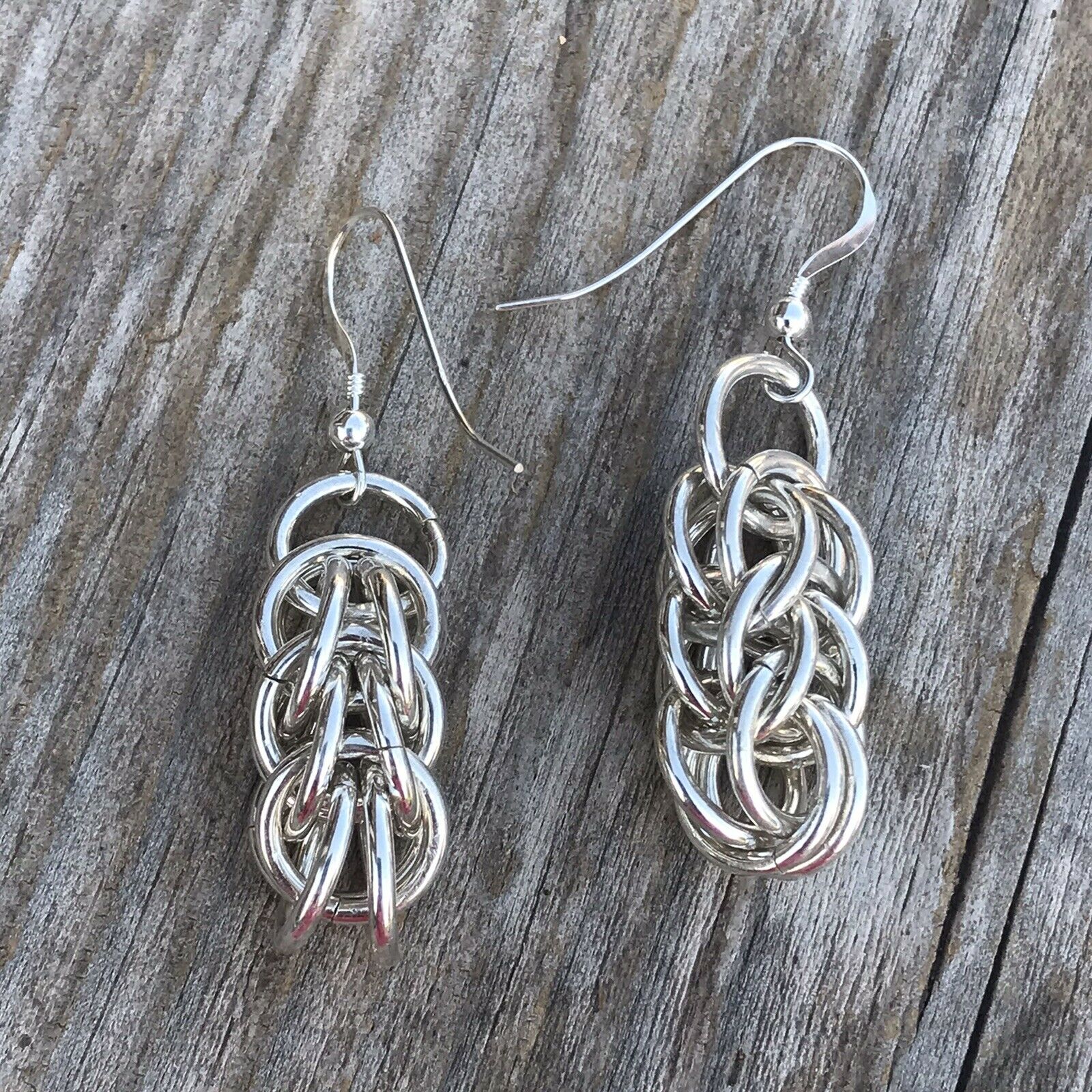 Navajo Sterling Silver Chain Link Dangle Earrings