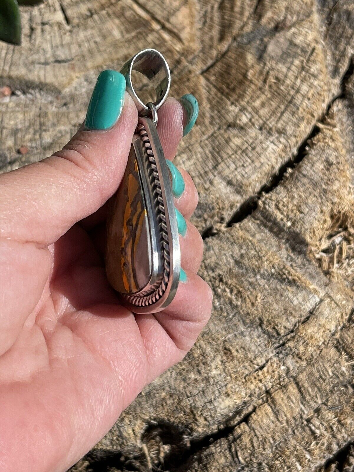 Navajo Bumblebee  & Sterling Silver Pendant Signed