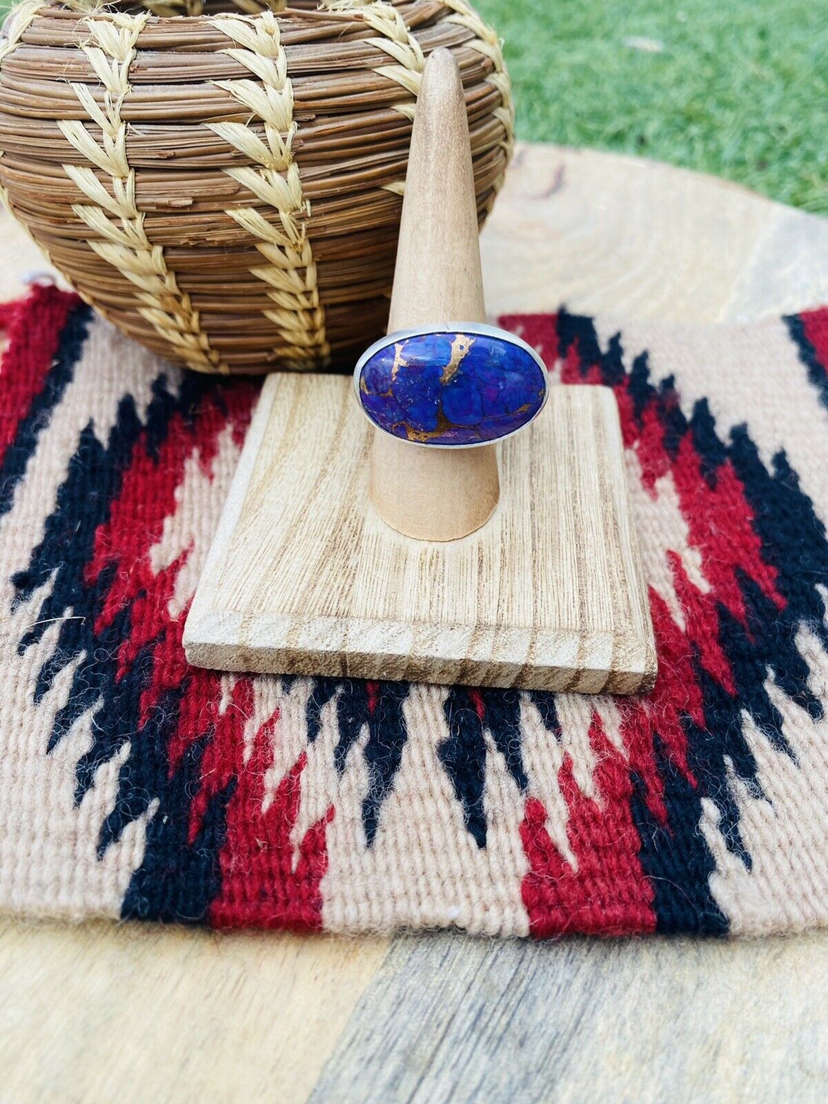 Navajo Purple Dream Mohave & Sterling Silver Adjustable Ring