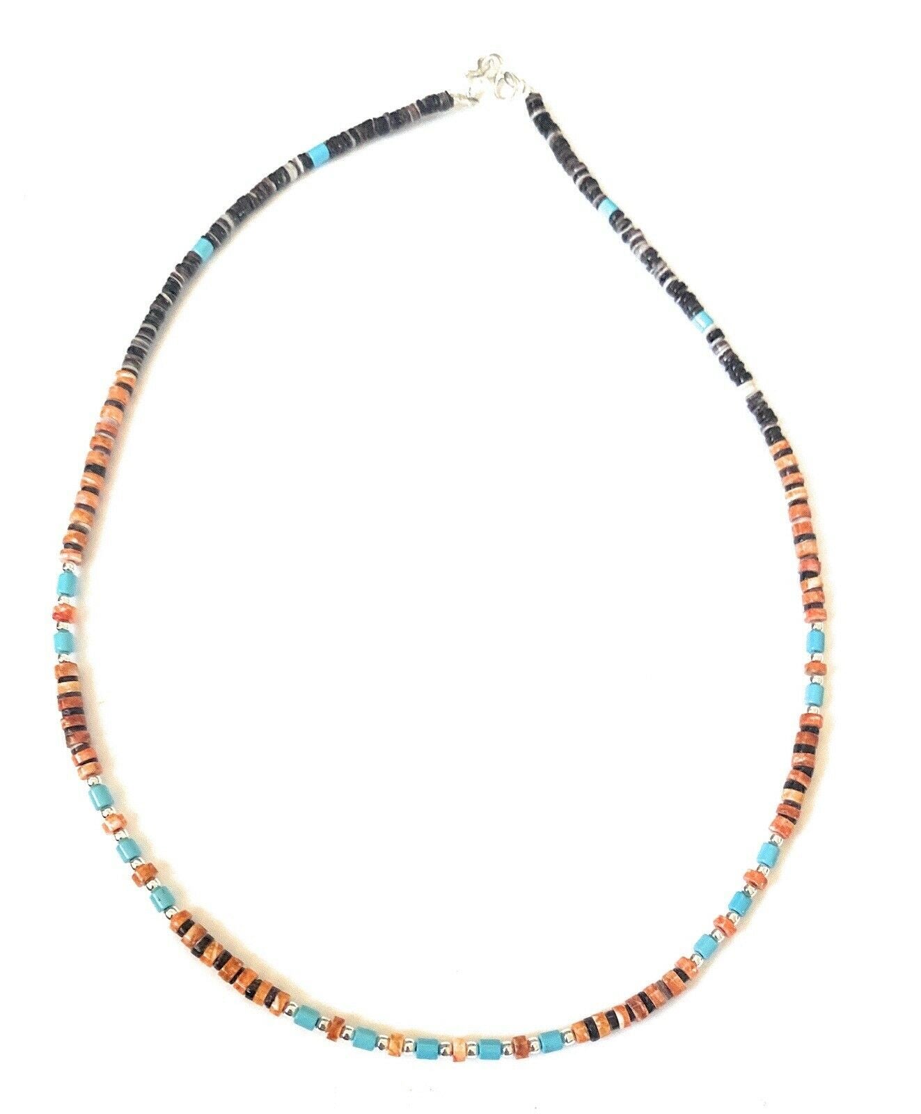 Navajo Multi Stone & Heishi Beaded 18 Inch Necklace