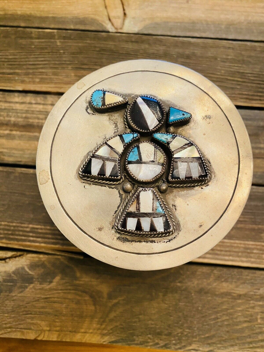 Vintage Multi-Stone Zuni Thunderbird Earrings