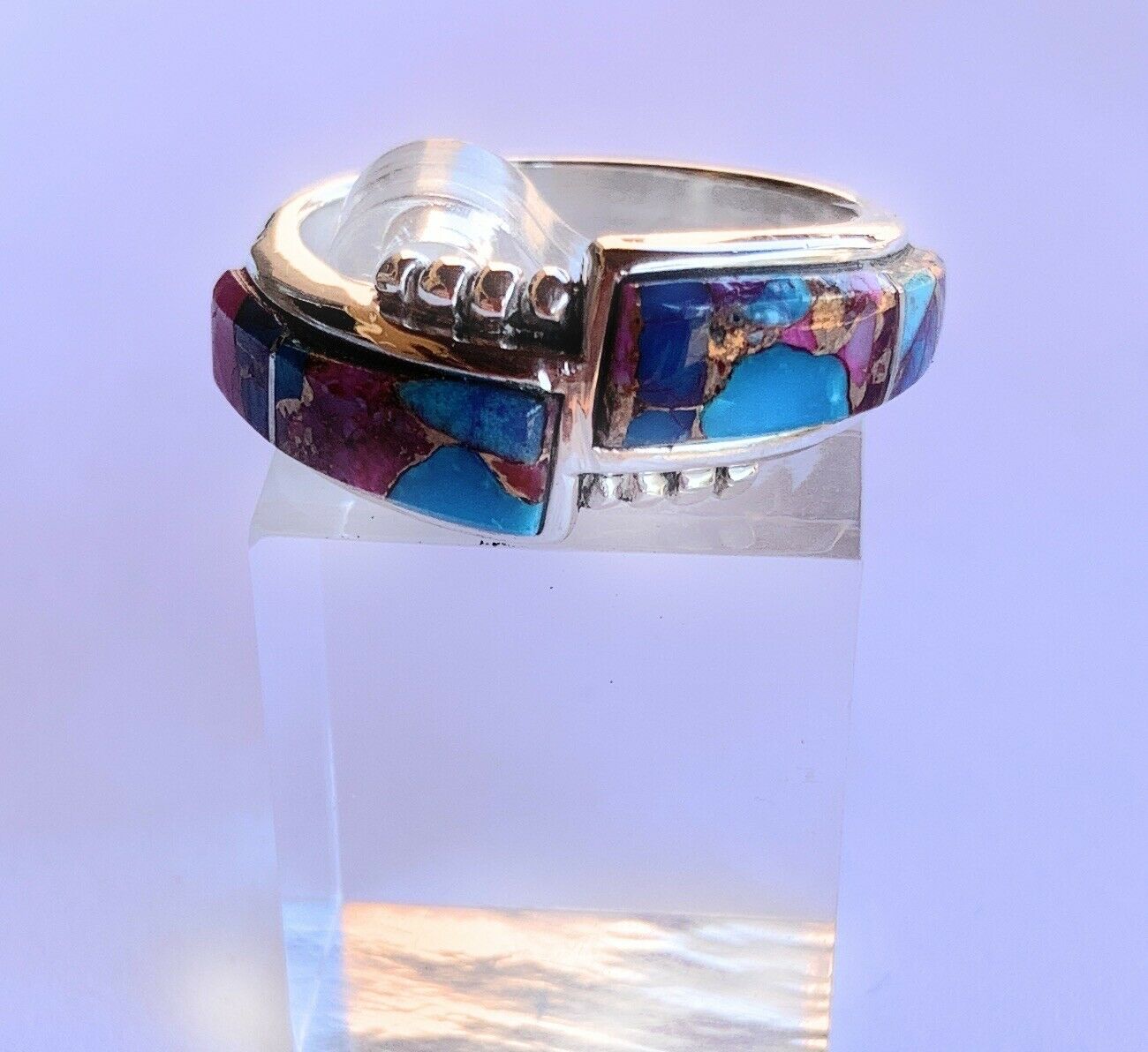 Navajo Pink Dream Mojave & Sterling Silver Band