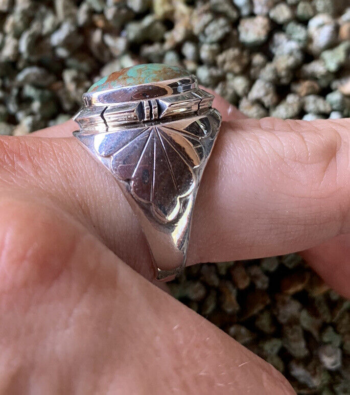 Navajo Royston Turquoise & Sterling Silver Men’s Ring