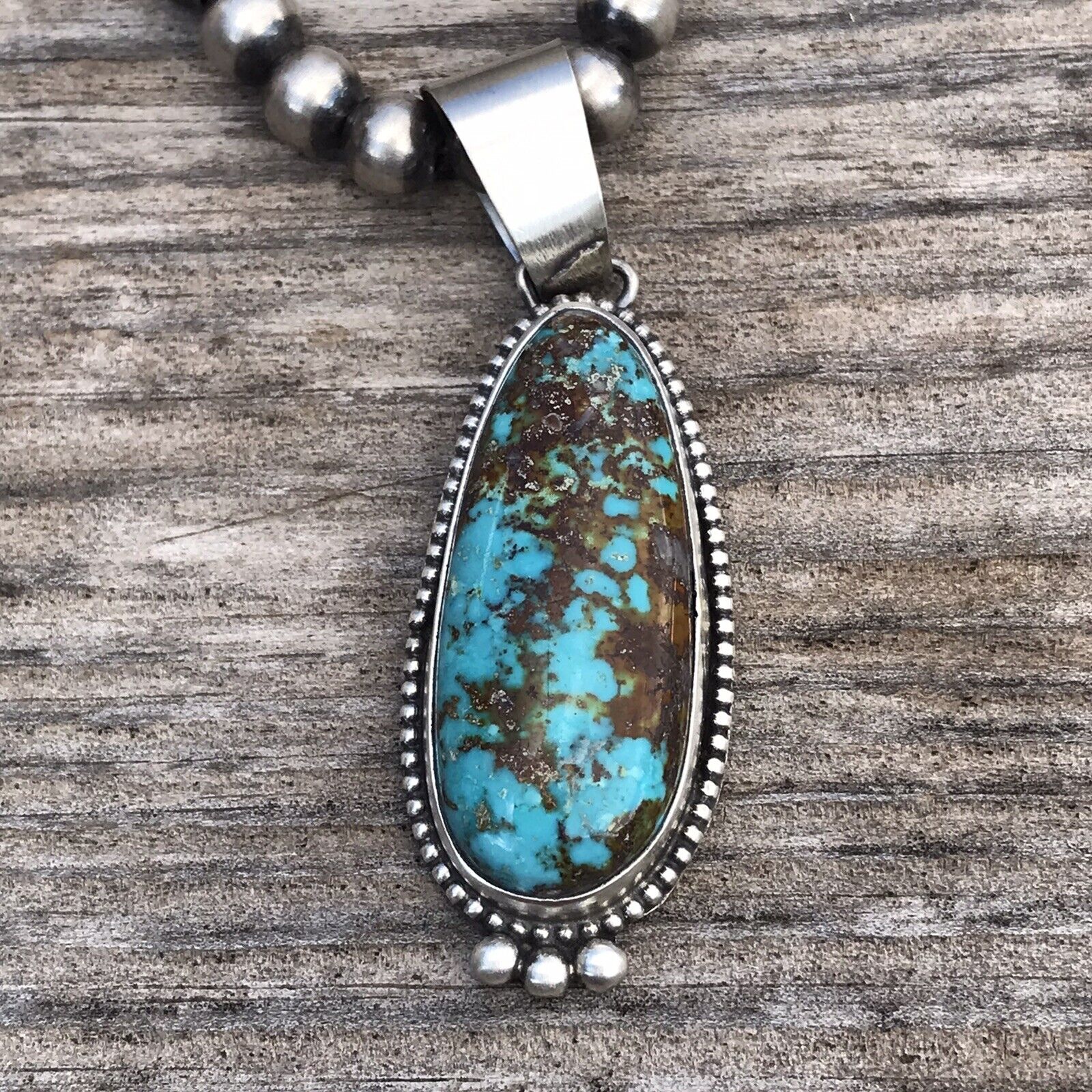 Navajo Turquoise Sterling Silver Pendant