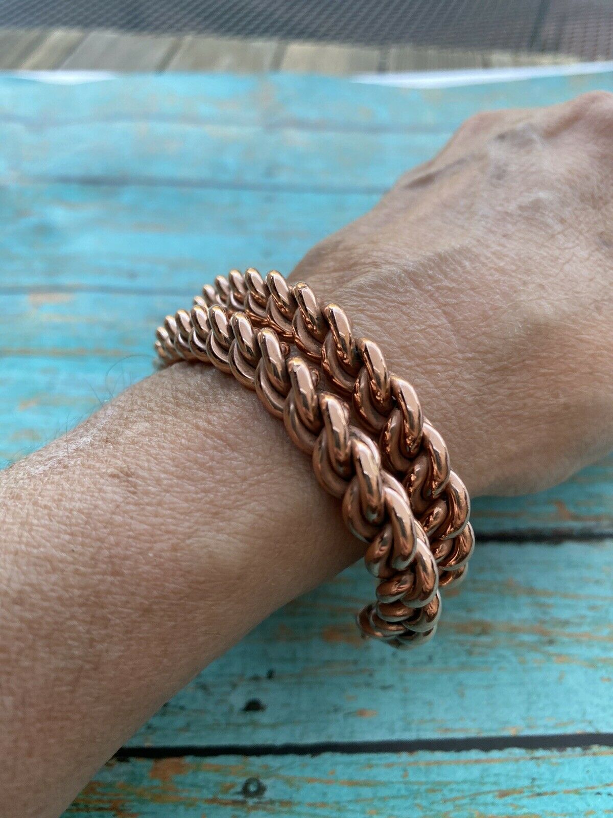 Navajo Copper Hand Twisted Bracelet Cuff