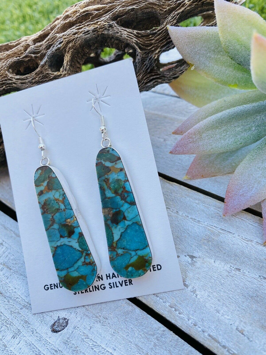 Turquoise hot sale slab earrings