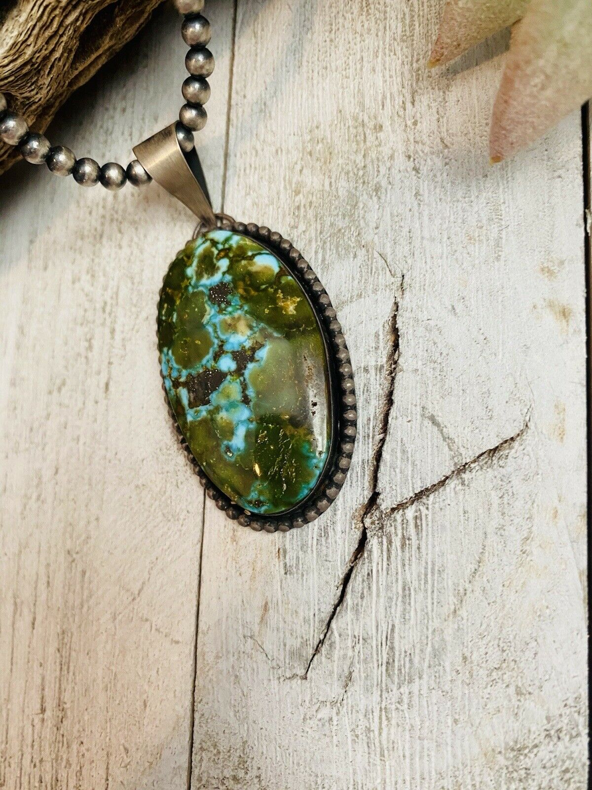 Navajo Sterling Silver & Sonoran Mountain Turquoise Pendant