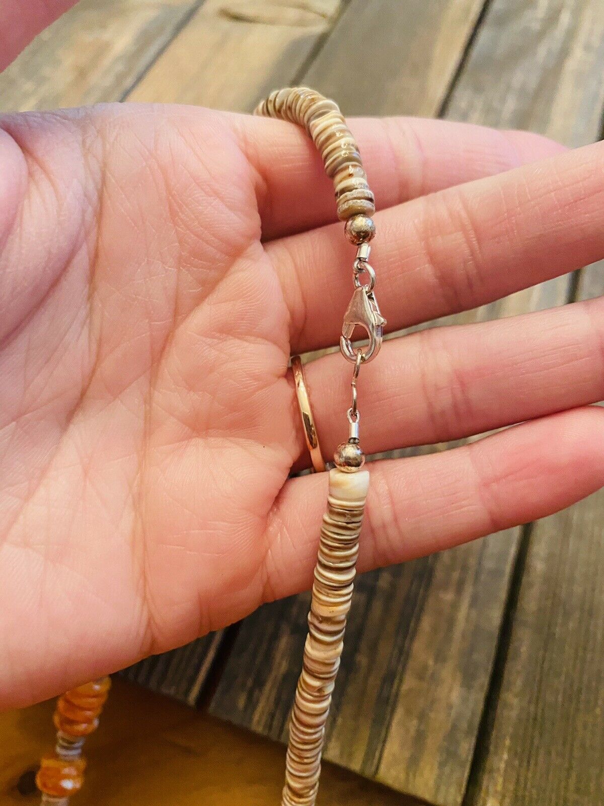 Navajo Sterling Silver, Spiny Heishi Beaded Necklace