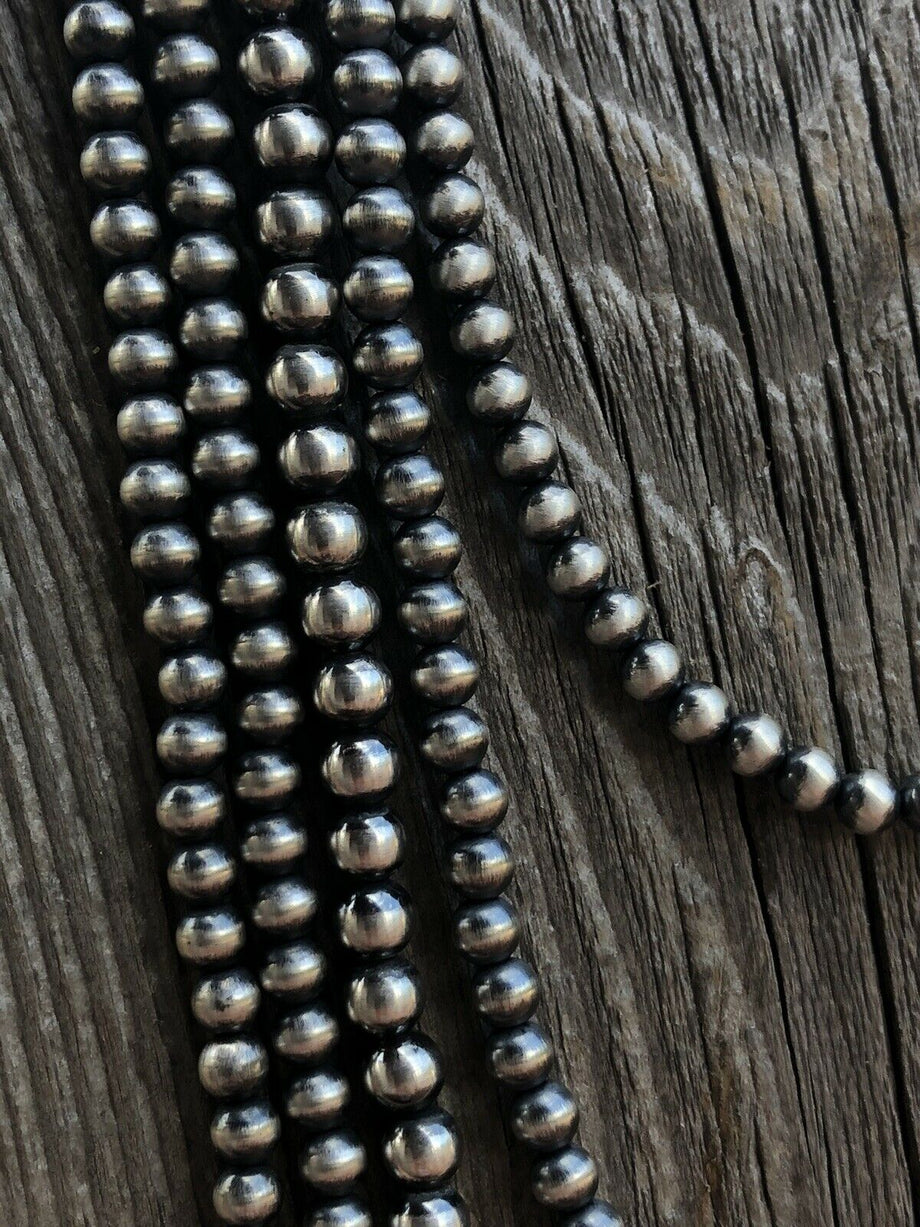 Lot of 100 (5mm) Sterling Silver Navajo Pearl Seamless Beads
