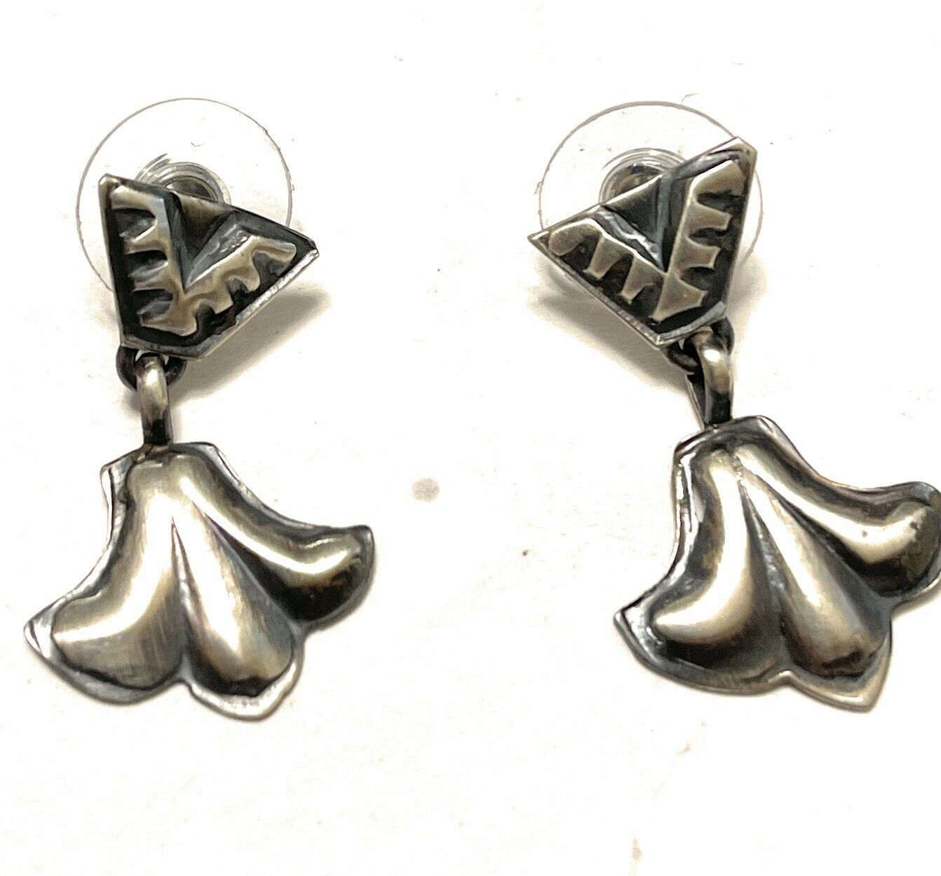 Navajo Sterling Silver Handmade Dangles Earrings