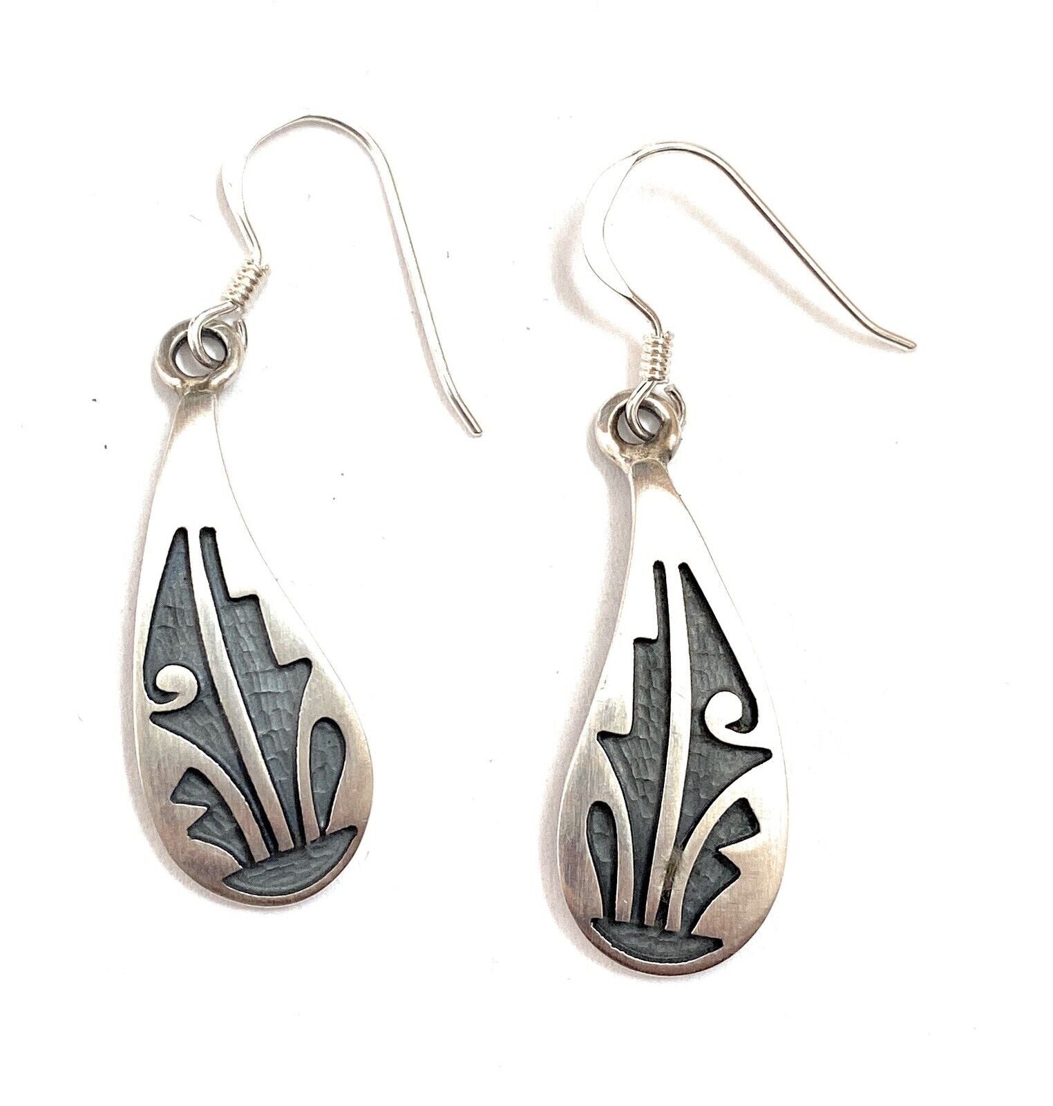 Hopi Overlaid Sterling Silver Dangle Earrings