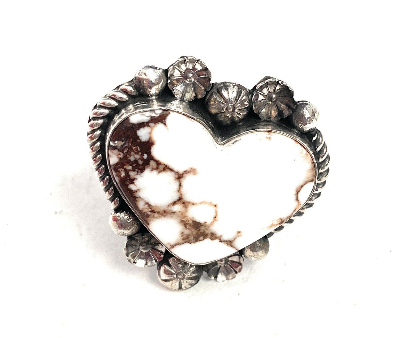 Navajo Wild Horse And Sterling Silver Heart Ring Size 10