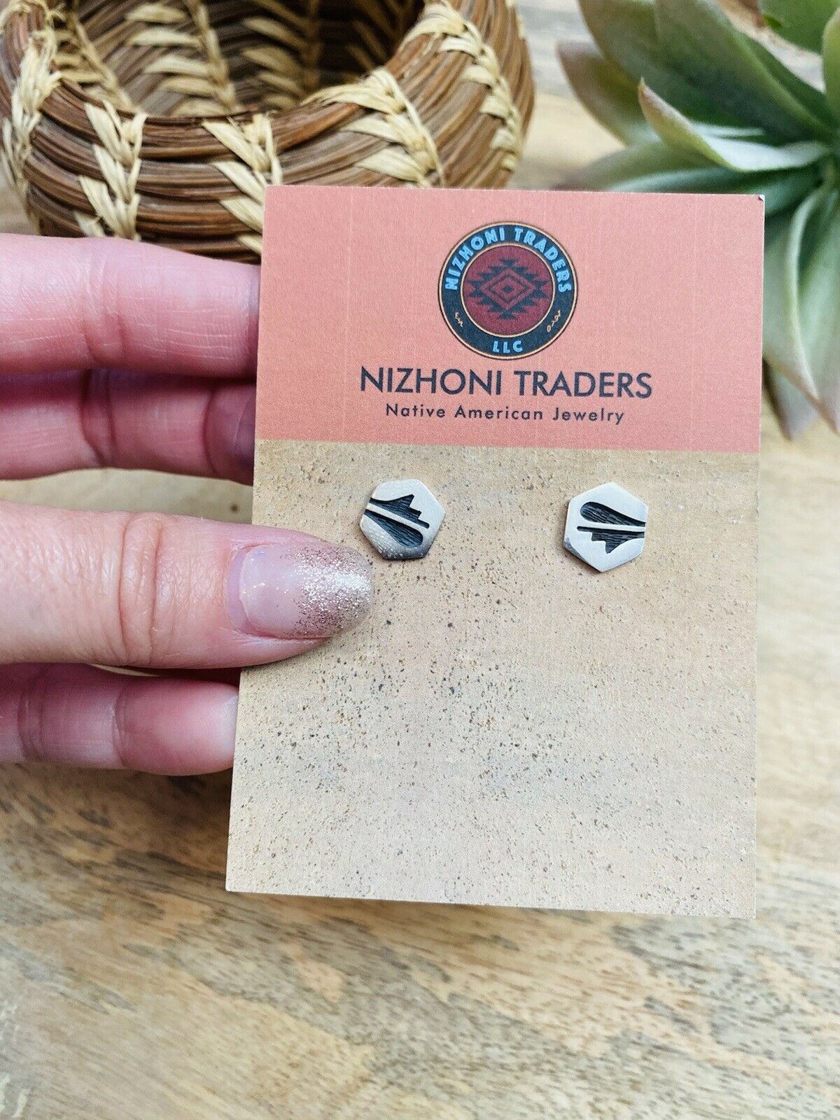 Hopi Overlaid Sterling Silver Stud Earrings