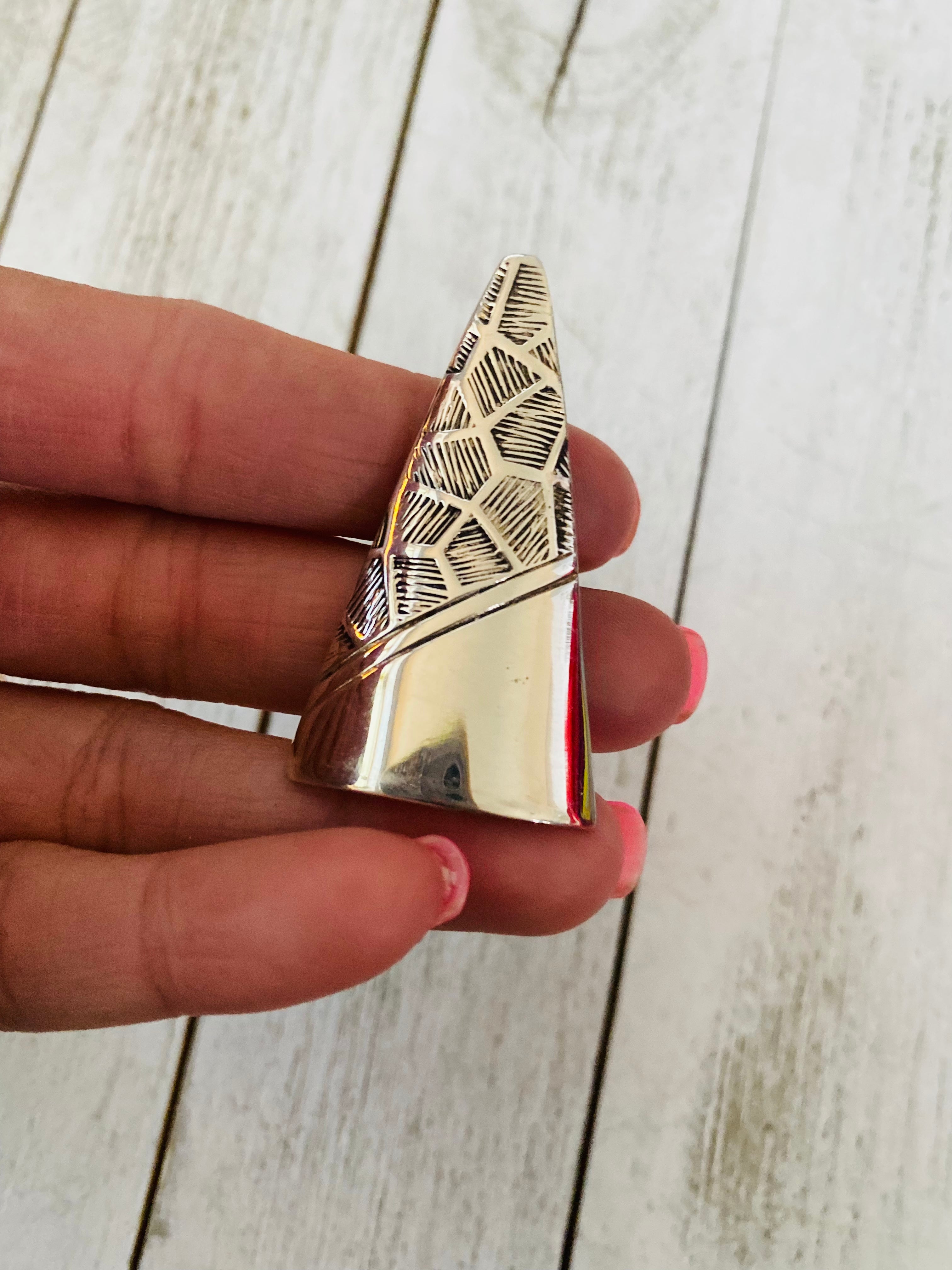 Navajo Hand Stamped Sterling Silver Brooch